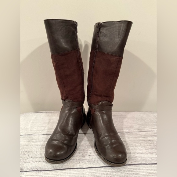 PLACE girls Brown Leather Knee-High Boots/size 2 - Picture 3 of 7